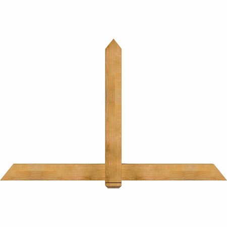 Ekena Millwork Eugene Rough Sawn Timber Gable Bracket, Western Red Cedar, 84"W x 53"H x 4"D x 6"F, 15/12 Pitch GBW084X53X0406EUG00RWR